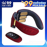 Máy Massage Đốt Sống Cổ Vai Gáy Trị Liệu Cải Tiến Với 6 Đầu Massage, 12 Mức Điều Chỉnh, Đa Chức Năng Xung Điện, Chườm Nóng - Tặng Kèm Miếng Đệm Điện Cực và Gel Massage