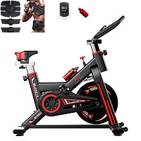 Xe đạp tập thể dục thể thao tập gym tại nhà thế hệ 4.0 khung thép sơn tĩnh điện chịu tải 250 kg, bánh đà 11 kg tặng kèm máy mát xa tạo cơ bụng EMS + đồng hồ cảm biến nhịp tim + bình nước thể thao ( giao màu ngẫu nhiên )