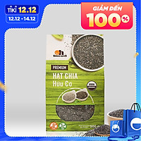 Hạt Chia Đen Hữu Cơ Smile Nuts Hộp 500g - Nhập khẩu từ Nam Mỹ (Hạt Chia sạch organic, cam kết chất lượng)