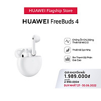 Tai Nghe Bluetooth HUAWEI FreeBuds 4 | Chống Ồn Chủ Động Thiết Kế Mở 2.0 | Thiết Kế Gọn Nhẹ | Âm Thanh Độ Phân Giải Cao | Hàng Chính Hãng