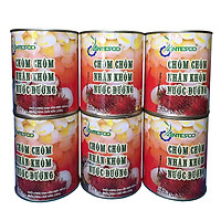 Combo 6 hộp Chôm chôm nhân khớm nước đường (6 hộp x 565gr) - Chôm chôm đóng hộp - Chôm chôm đóng lon - Nước trái cây giải khát - Thương hiệu Antesco