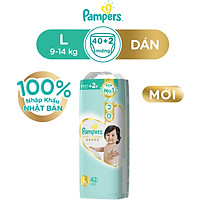 Tã/ Bỉm Dán PAMPERS Nội Địa Nhật Bản Size NB(70 miếng, dưới 5kg)/ S(64 miếng, 4-8kg)/ M(52 miếng, 6-11kg)/ L(42 miếng, 9-14kg), Cao Cấp Thượng Hạng