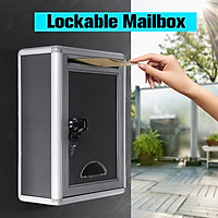 Retro Aluminum Mail Letter Post Storage Box Outdoor Lockable Mailbox Wall Mount