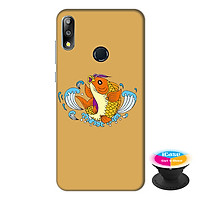 Ốp lưng điện thoại Asus Zenfone Max Pro M2 hình Cá Chép Vàng tặng kèm giá đỡ điện thoại iCase xinh xắn - Hàng chính hãng