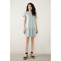Váy mini đuôi cá cotton basic xanh olive