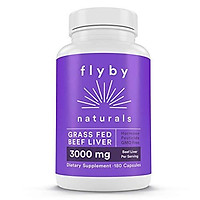 Grass Fed Beef Liver (180 Capsules - 3000 mg) – Iron, Vitamin A, Amino Acids, Protein, B12 Tablets for Energy & Healthy Skin – Argentine Raised Cows & NO Hormones, Antibiotics, Chemicals, GMOs – Flyby