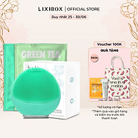 Combo Máy Rửa Mặt Và Massage Da Mặt Cho Da Nhạy Cảm Halio Sensitive - Xanh Mint & 2 Mặt Nạ Green Tea và Acai Berry