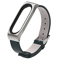 Dây đeo thay thế cho Xiaomi Miband 3 và 4 MB14 da PU thời trang (Tặng vòng chỉ đỏ giỏ đào/may mắn ngẫu nhiên)