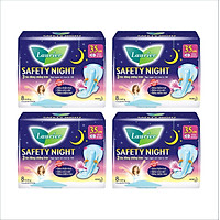 Combo 4 gói Băng Vệ Sinh Ban Đêm Laurier Safety Night chống tràn [35cm-8M)