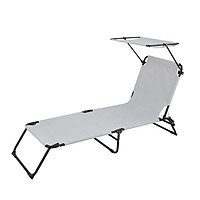Iron Oxford Cloth Outdoor Foldable Triple Folding Bed With Head Canopy