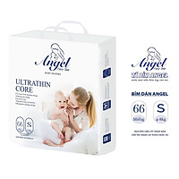 COMBO 2 BỊCH Tã Dán ANGEL Ultrathin Core Size S66-M60-L56-XL52