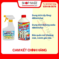 Combo chai xịt baking soda 400ml Rocket + chai nước tẩy lồng máy giặt 400ml nội địa Nhật Bản