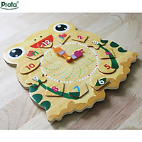 Đồng hồ gỗ ghép hình cao cấp Prota dành cho bé trai + quà tặng bộ 12 thẻ ghép hình