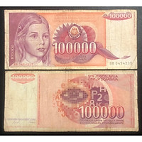 Tiền xưa Nam Tư 100.000 dinara, quốc gia không còn tồn tại