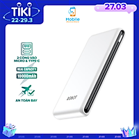 Pin Sạc Dự Phòng Dành Cho Điện Thoại Dung Lượng 10000mAh ROBOT, Output USB & 2 Input Micro/Type-C - Hàng Chính Hãng