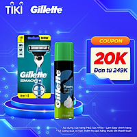 Dao Cạo Râu GILLETTE Mach3 Classic Và Bọt Cạo Râu Hương Chanh Chai 75g