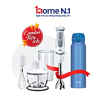 Combo Tiện Lợi Máy xay cầm tay Braun MQ5235 và Bình giữ nhiệt Thermos nút bấm JNL-752 MTB 750ml màu xanh dương- Hàng chính hãng