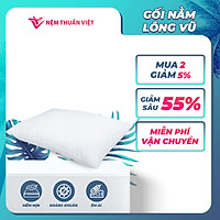 Gối lông vũ Thuần Việt cao cấp mircrofiber chất liệu vải 100% cotton thoáng mát, mềm mịn và có khả năng thấm hút mồ hôi tốt