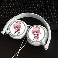 Tai nghe dạng chụp in hình YAE MIKO game GENSHIN IMPACT anime chibi cắm dây nhỏ gọn tiện lợi thời trang