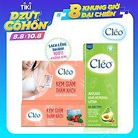 Bộ Đôi Kem hỗ trợ điều trị Thâm Nách Cléo 35g và Lotion Tẩy lông Cléo 90ml