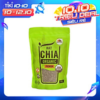 Hạt Chia Đen hữu cơ Nam Mỹ túi 500g - Chia Seeds Organic