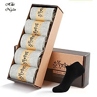 1 HỘP GỒM 5 ĐÔI TẤT NAM CỔ NGẮN, VỚ NAM CAO CẤP, COTTON TRE, KHỬ MÙI 99%