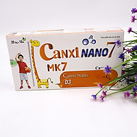 Thực phẩm bảo vệ sức khỏe hộp 20 ống Canxi Nano 7+ bổ sung canxi, giúp xương chắc khỏe và hỗ trợ tăng chiều cao cho trẻ