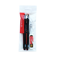 Bộ 2 cây bút bi STABILO Black BLK M/F (Xanh biển, Đen, Đỏ, Xanh lá, Tím) + bút xoá Correction Pen CPS88