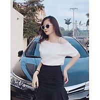 áo thun nữ cộc tay hở vai 1 dây chất cotton cá tính