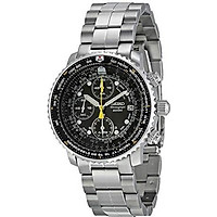 Seiko Men's SNA411 Flight Alarm Chronograph Watch