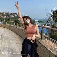 Áo thun ba lỗ croptop đẹp - Áo tập gym tập yoga aerobic chất lượng sát nách rộng màu đen trắng da