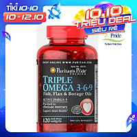 Viên uống tăng cường hệ miễn dịch Puritan's Pride Triple Omega 3-6-9 (120 viên)