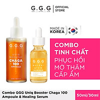 Combo Tinh Chất Phục Hồi, Mờ Thâm, Cấp Ẩm Cho Da GGG Uniq Booster Chaga 100 Ampoule & Healing 50ml & 30ml