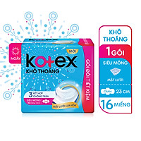 Băng Vệ Sinh Kotex Khô thoáng Siêu Mỏng Cánh 16 miếng