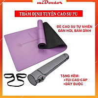 Thảm Tập Yoga Định Tuyến Da PU Cao Cấp Chính Hãng miDoctor + Túi Đựng Thảm Tập Yoga + Dây Buộc Thảm Yoga Định Tuyến