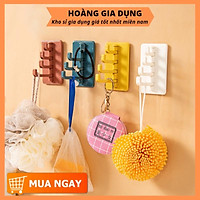 Móc Dán Tường 4 Nhánh Nhiều Màu Móc Treo Quần Áo Mẫu Mới H089