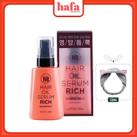 Tinh chất dưỡng tóc chắc khoẻ, bóng mượt Wonder Bath Grapefruit Hair Oil Serum 65ML + Tặng Kèm 1 Băng Đô Tai Mèo (Màu Ngẫu Nhiên)