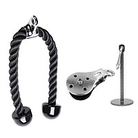 3Set Pulley Cable System Gym Fitness LAT Pull Down Rope Loading Pin Weight Stand