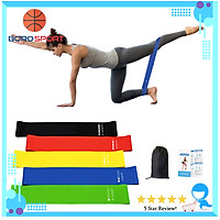 Bộ 5 dây đàn hồi tập gym, dây đàn hồi mini band tập yoga dây đàn hồi kháng lực cao cấp, dây đàn hồi tập thể dục Cleacco ( bộ 5 dây đủ màu trong 1 túi )