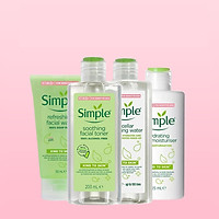 Combo dưỡng da trọn gói dịu nhẹ Simple (Tẩy trang + Sữa rửa mặt + Toner + Sữa dưỡng)