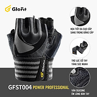 Găng Tay Tập Gym Glofit GFST004 Grey , Găng Tay Có Kết Hợp Dây Quấn Trợ Lực Cổ Tay - Workout Gloves (Pro WristWrap)