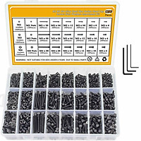 1200pcs Assorted M2 M3 M4 Stainless Steel Screws & Socket Bolts and Nuts Set