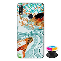 Ốp lưng cho điện thoại Asus Zenfone Max Pro M2 hình Cá Chép Hóa Rồng tặng kèm giá đỡ điện thoại iCase xinh xắn - Hàng chính hãng