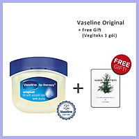 Sáp Dưỡng Môi Vaseline Lip Therapy ( Original Trắng / Rosy Lips Hồng / Creme Brulee Vàng ) 7g + Tặng 1 gói sữa rửa mặt thải độc Super Vegitoks Cleanser 3ml