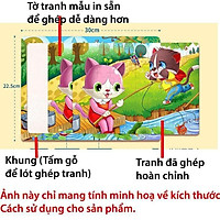 Tranh Xếp Hình 40 Mảnh Khung Bảng Gỗ Cho Bé 1-10 Tuổi