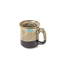 Cốc Cafe bé có quai men gấm vàng D6XC7 - Cốc Cafe Phê Cao Cấp Men Gấm Vàng - Gốm Sứ Bát Tràng