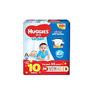 Khuyến mãi thêm 10 miếng - Tã dán HUGGIES DRY M76 đệm mây - HSD luôn mới