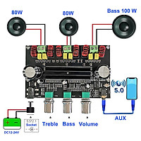 2*80W+100W TPA3116D2 Power Subwoofer Amplifier Board 2.1 Channel Audio Stereo Equalizer AUX Class D Amp