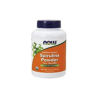 Bột uống bổ sung vitamin A và B-12 NOW Supplements, Certified Organic, Spirulina Powder, Rich in Beta-Carotene (Vitamin A) and B-12 with naturally occurring GLA & Chlorophyll, 1-Poun