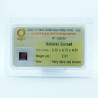 Viên đá kiểm định Garnet tự nhiên mài giác vuông